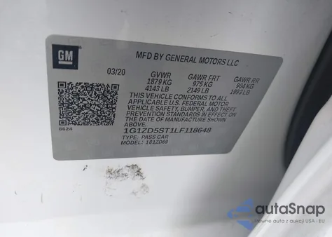 2020 Chevrolet Malibu Fwd Lt из США, поврежденный, VIN 1G1ZD5ST1LF118648